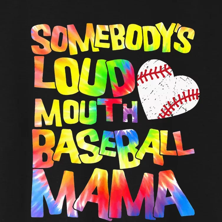 Somebody's loud mouth Baseball Mama Baseball Heart Cute Mom Women's Crop Top Tee