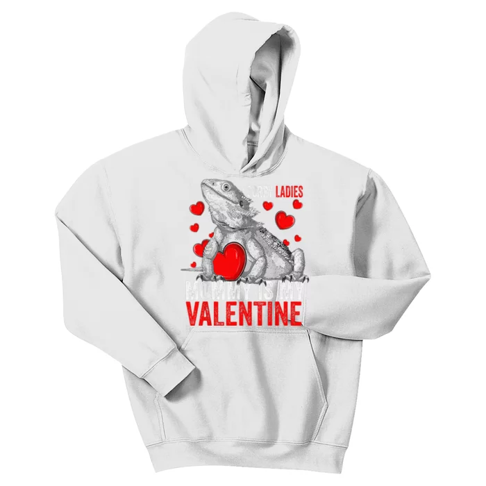 Sorry Ladies Mommy Is My Valentine Bearded Dragon Rescue Kids Hoodie