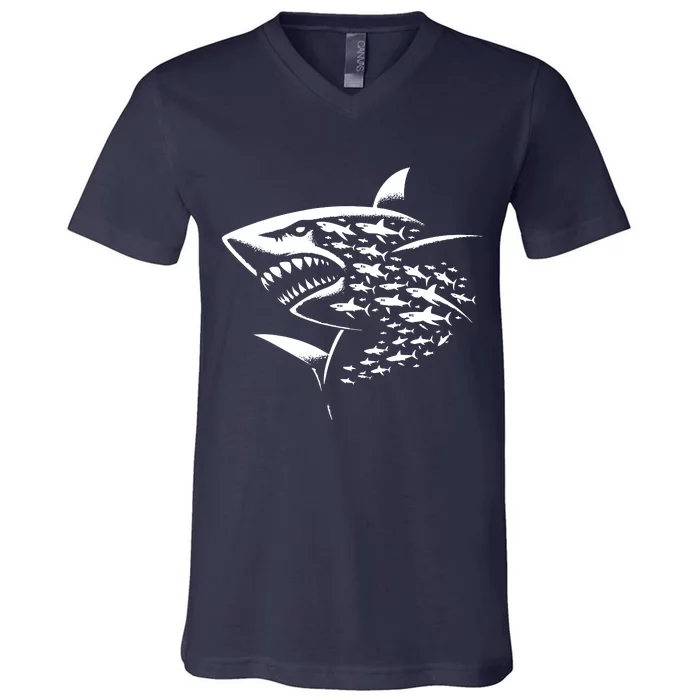 Sharks Lover Marine Biology Science Shark V-Neck T-Shirt