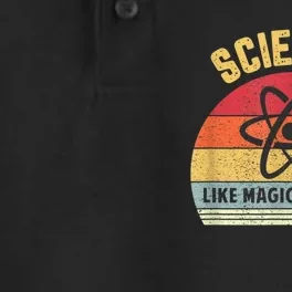 Science Like Magic But Real Funny Retro Science Teacher Dry Zone Grid Performance Polo