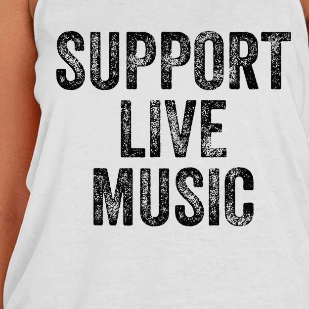 Support Live Music Concert Music Band Lover Live Women's Knotted Racerback Tank