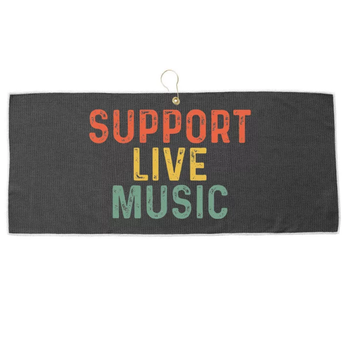 Support Live Music Musicians Concertgoers Music Lovers Large Microfiber Waffle Golf Towel