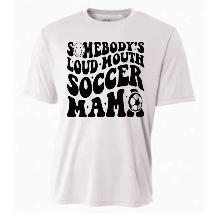 Somebody’s Loud Mouth Soccer Mama Retro Wavy Groovy Back Cooling Performance Crew T-Shirt