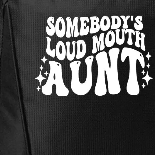 Somebody’s Loud Mouth Aunt Retro Wavy Groovy City Backpack