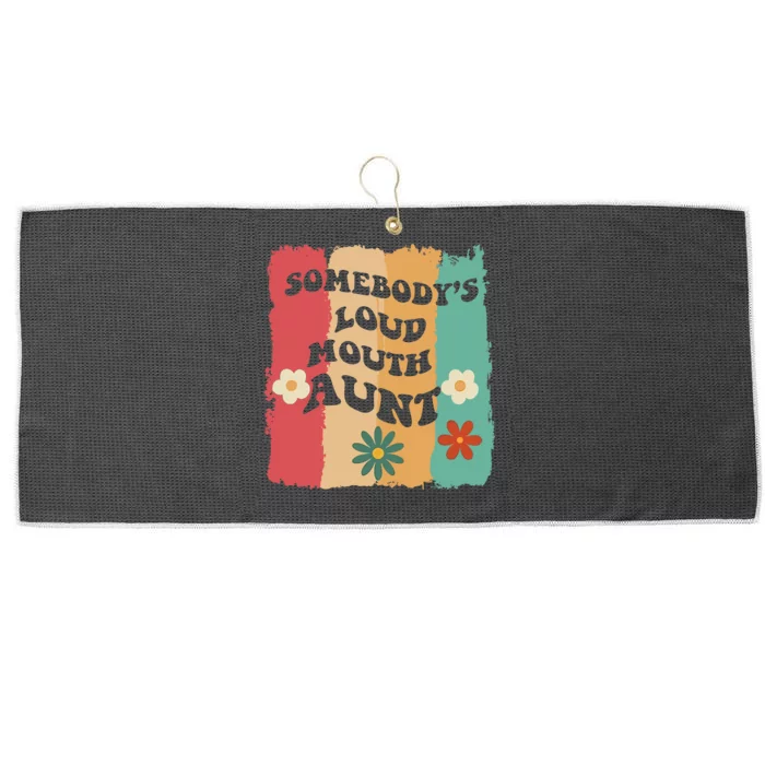 Somebody's loud mouth aunt Retro Groovy Wo Girl Boy Large Microfiber Waffle Golf Towel