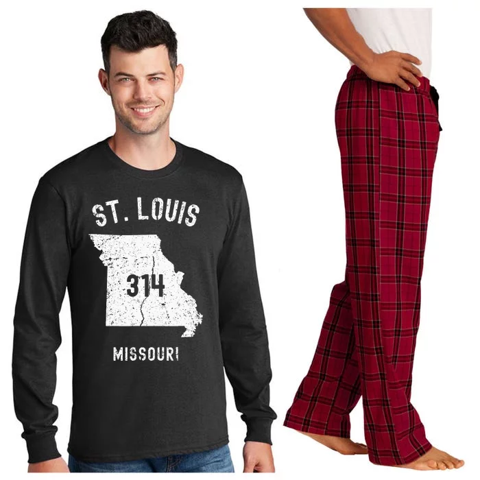 St. Louis Missouri Mo 314 Vintage Athletic Style Long Sleeve Pajama Set