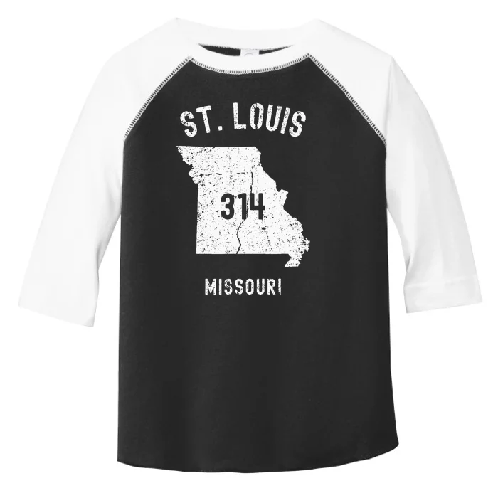 St. Louis Missouri Mo 314 Vintage Athletic Style Toddler Fine Jersey T-Shirt