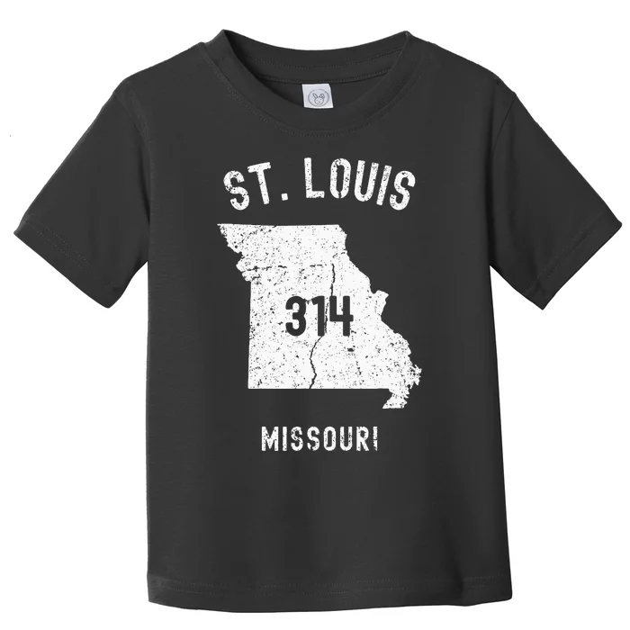 St. Louis Missouri Mo 314 Vintage Athletic Style Toddler T-Shirt