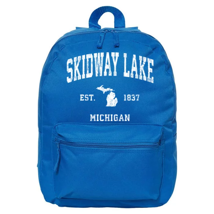 Skidway Lake Michigan Mi Vintage Athletic Sports 16 in Basic Backpack