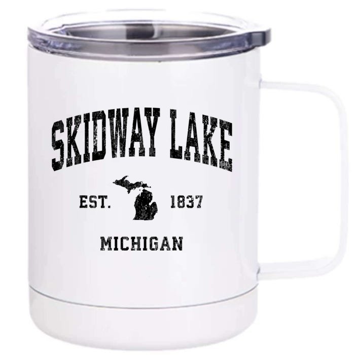 Skidway Lake Michigan Mi Vintage Athletic Sports Front & Back 12oz Stainless Steel Tumbler Cup