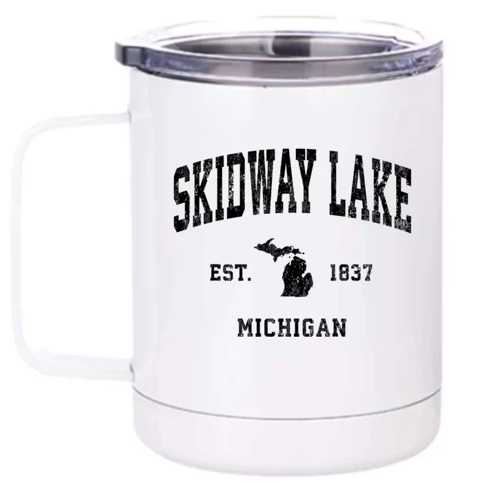 Skidway Lake Michigan Mi Vintage Athletic Sports Front & Back 12oz Stainless Steel Tumbler Cup