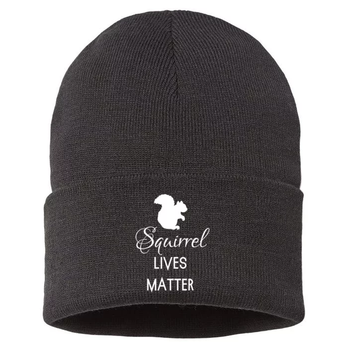 Squirrel Lives Matter Animal Lover Squirrel TShirt Sustainable Knit Beanie