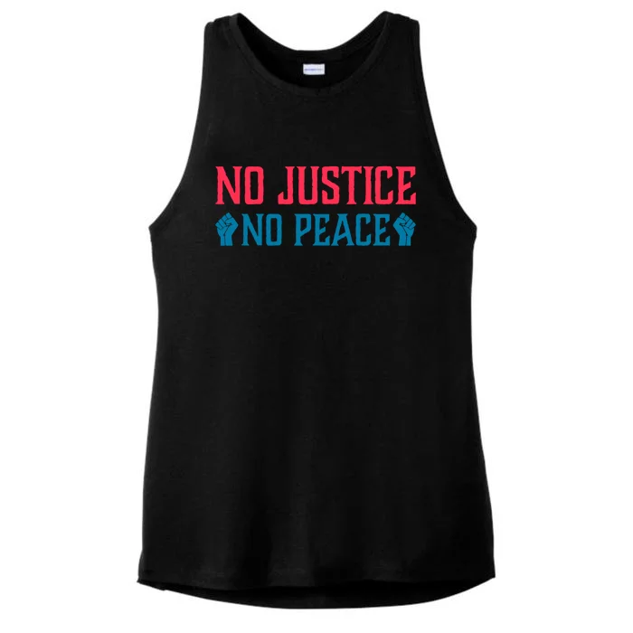 Social Lgbt No Blm Awareness Activism Justice Peace Gift Ladies Tri-Blend Wicking Tank