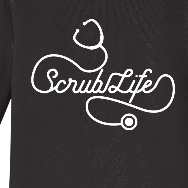 Scrub Life Nurse Doctor Stethoscope Passionate Medical Rn Baby Long Sleeve Bodysuit