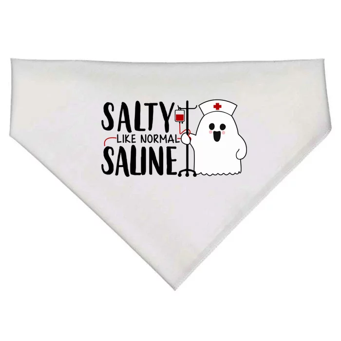 Salty Like Normal Saline Ghost Nurse Halloween Costume Gift USA-Made Doggie Bandana