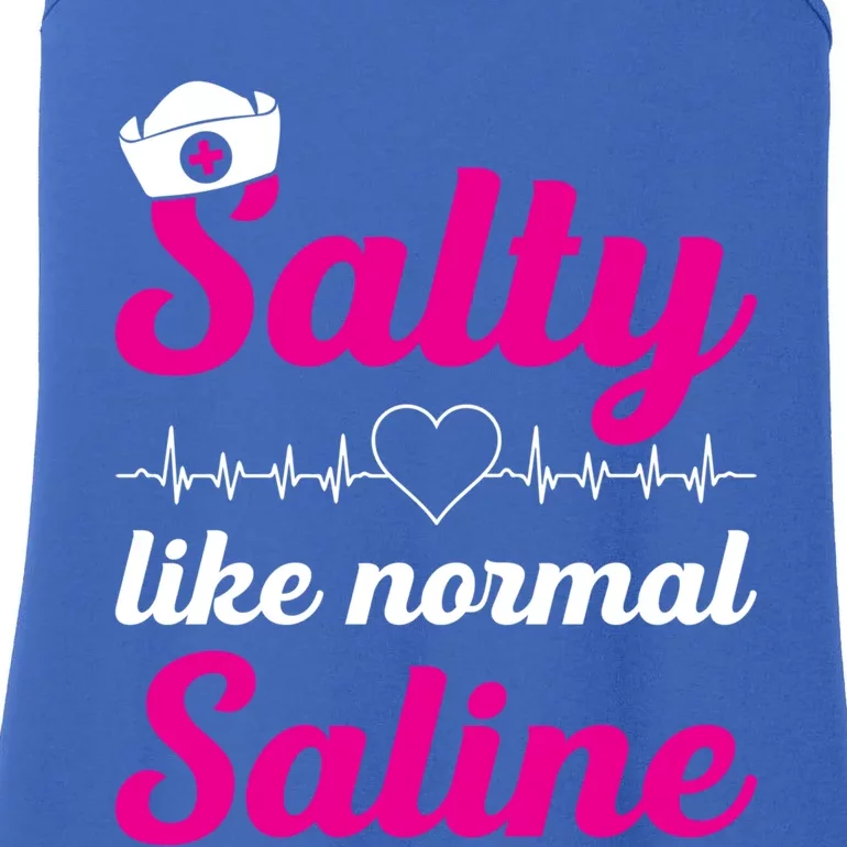 Salty Like Normal Saline Heartbeat Graphic Gift Ladies Essential Tank