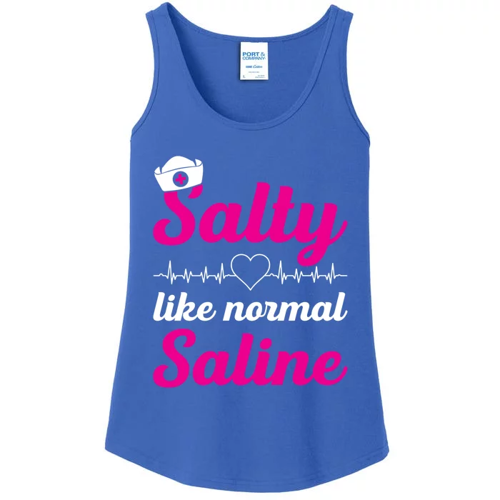 Salty Like Normal Saline Heartbeat Graphic Gift Ladies Essential Tank