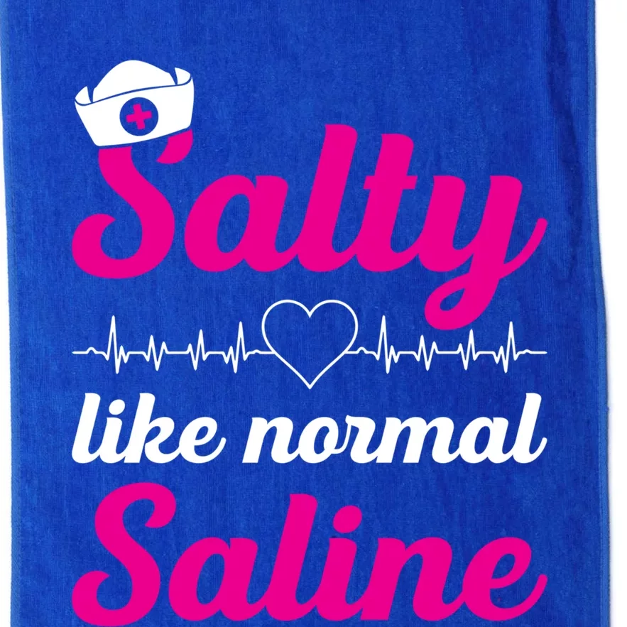 Salty Like Normal Saline Heartbeat Graphic Gift Platinum Collection Golf Towel