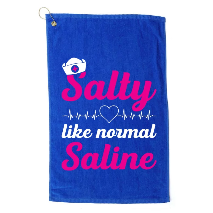 Salty Like Normal Saline Heartbeat Graphic Gift Platinum Collection Golf Towel