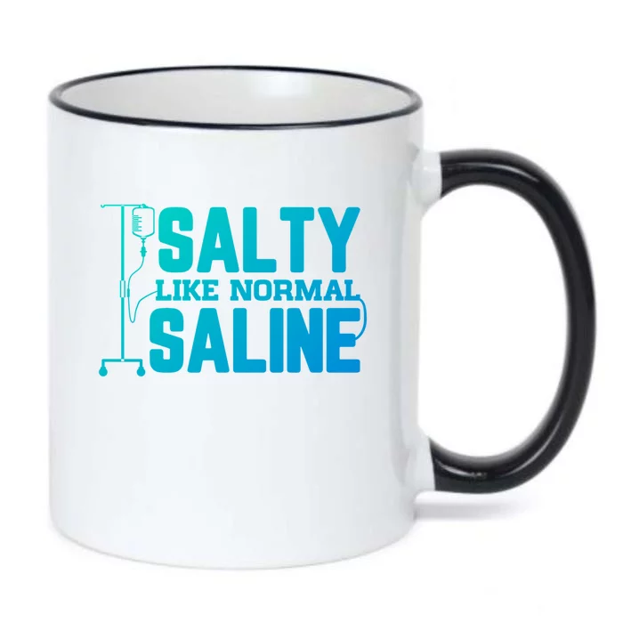 Salty Like Normal Saline Nurse Funny Nursing Cna Rn Lpn Gift Black Color Changing Mug