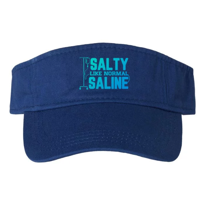 Salty Like Normal Saline Nurse Funny Nursing Cna Rn Lpn Gift Valucap Bio-Washed Visor