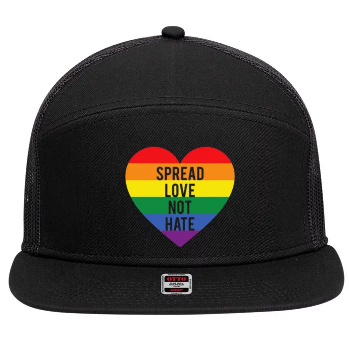 Spread Love Not Hate Inspirational 7 Panel Mesh Trucker Snapback Hat