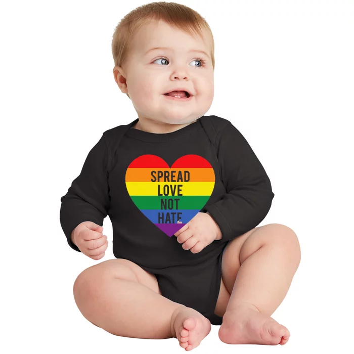 Spread Love Not Hate Inspirational Baby Long Sleeve Bodysuit