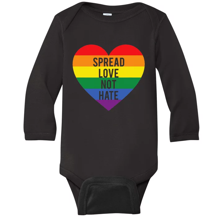 Spread Love Not Hate Inspirational Baby Long Sleeve Bodysuit