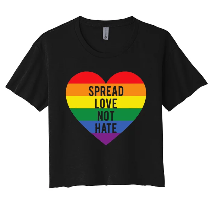 Spread Love Not Hate Inspirational Women's Crop Top Tee