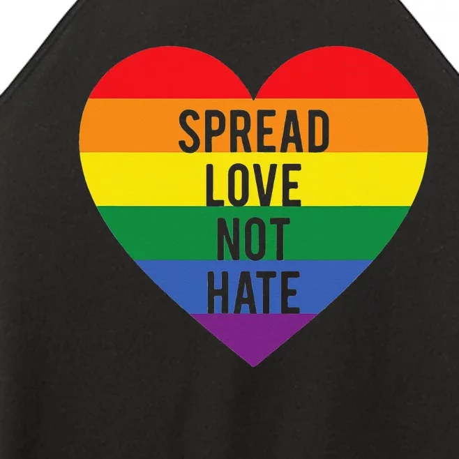 Spread Love Not Hate Inspirational Women’s Perfect Tri Rocker Tank