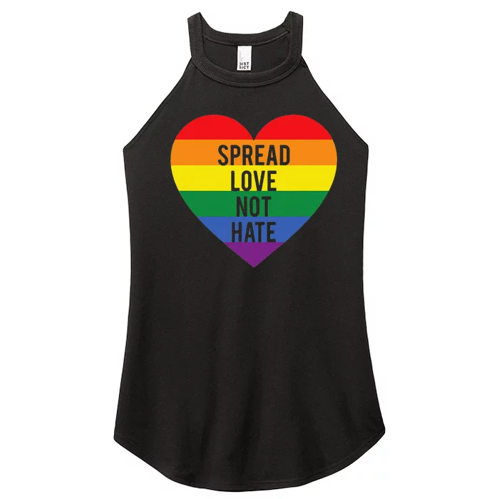 Spread Love Not Hate Inspirational Women’s Perfect Tri Rocker Tank