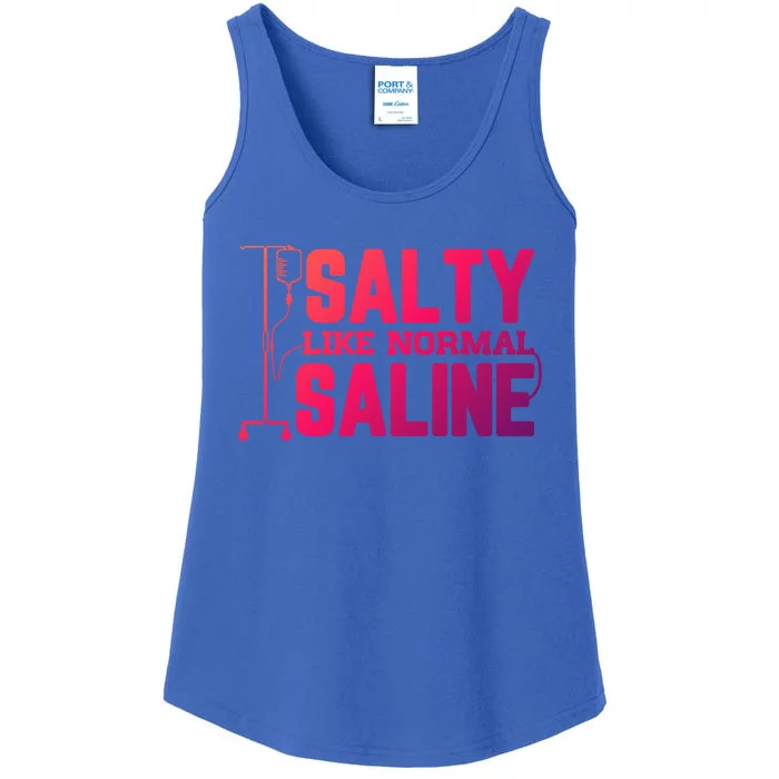 Salty Like Normal Saline Nurse Funny Nursing Cna Rn Lpn Gift Ladies Essential Tank