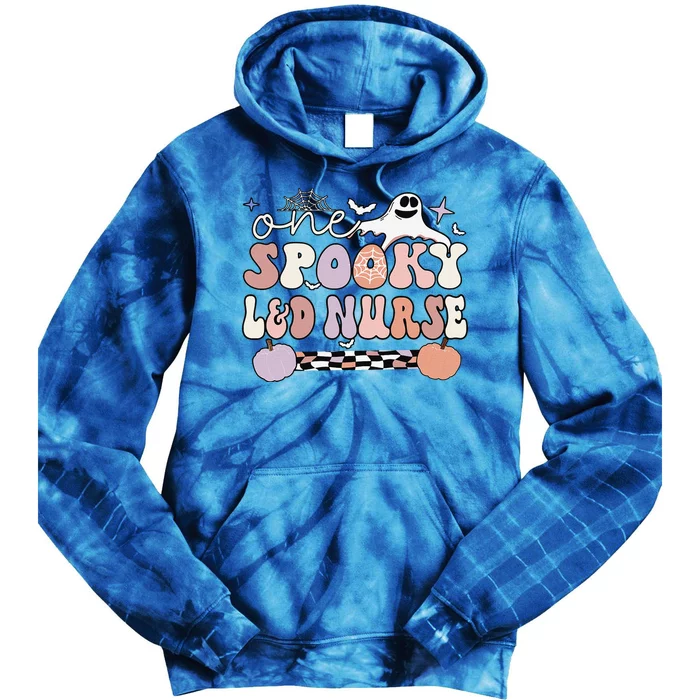 Spooky L&D Nurse Halloween Labor And Delivery Nurse Tie Dye Hoodie