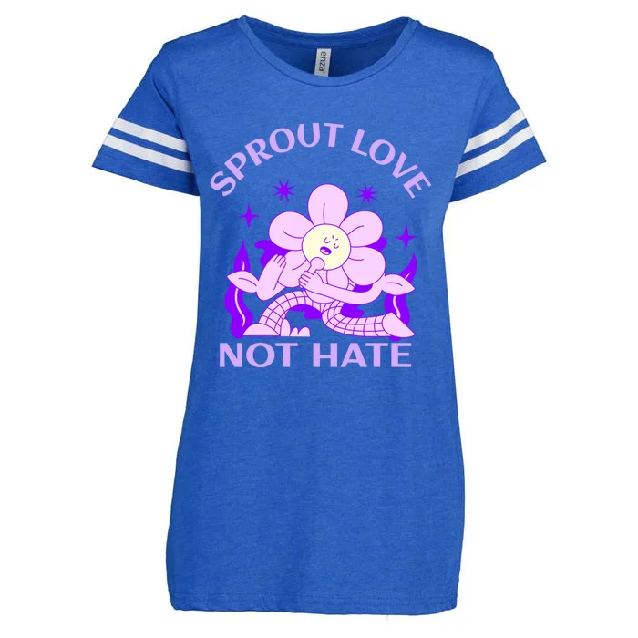 Sprout Love Not Hate Eracing Hate And Racism Together Gift Enza Ladies Jersey Football T-Shirt