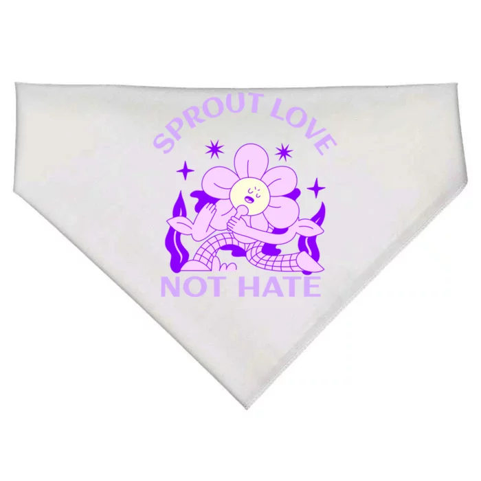 Sprout Love Not Hate Eracing Hate And Racism Together Gift USA-Made Doggie Bandana