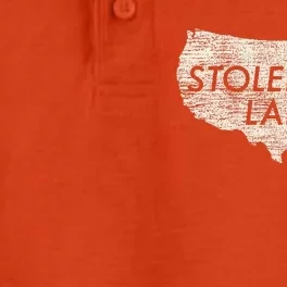 Stolen Land Native American Indigenous Dry Zone Grid Performance Polo