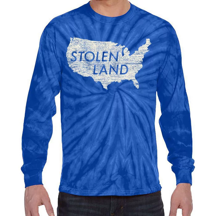 Stolen Land Native American Indigenous Tie-Dye Long Sleeve Shirt