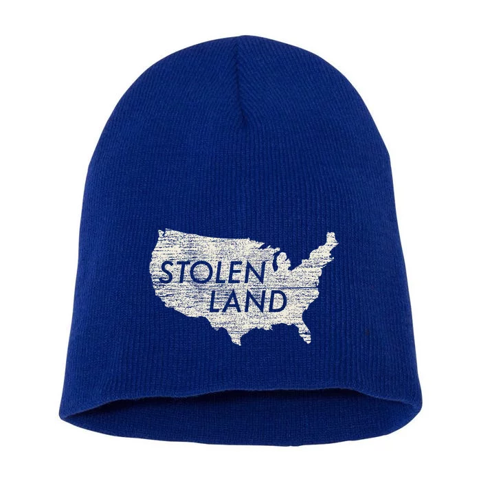 Stolen Land Native American Indigenous Short Acrylic Beanie