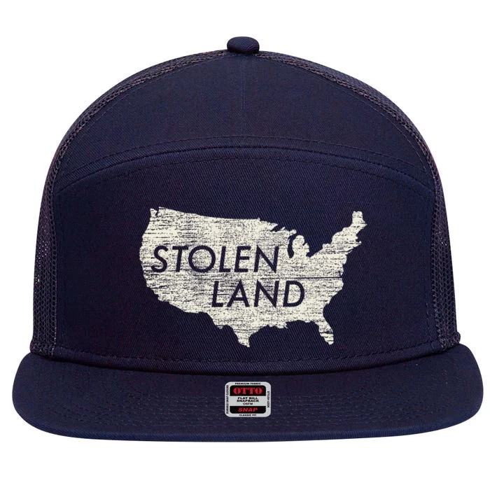 Stolen Land Native American Indigenous 7 Panel Mesh Trucker Snapback Hat