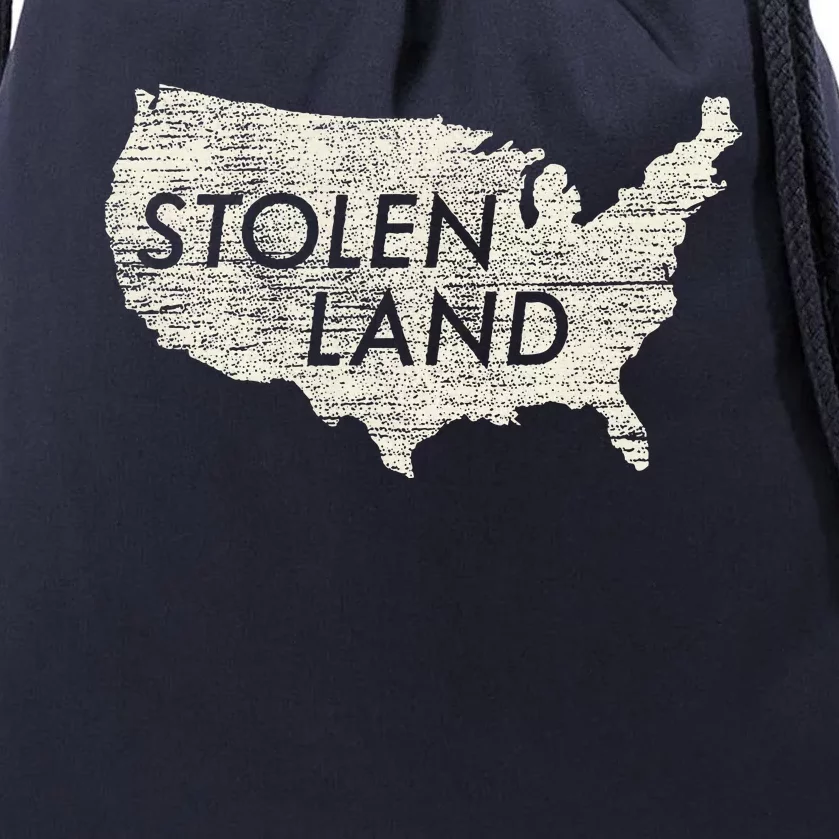 Stolen Land Native American Indigenous Drawstring Bag