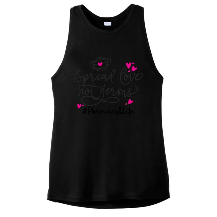 Spread Love Not Germs Funny Pharmacist Valentine Ladies Tri-Blend Wicking Tank