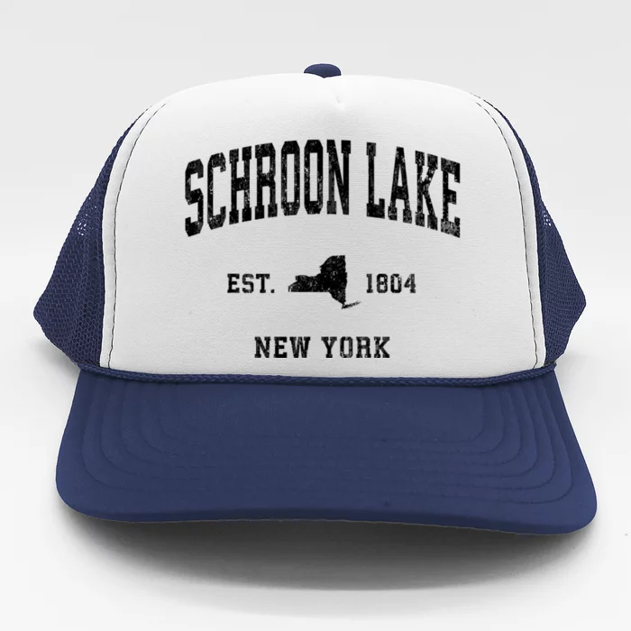 Schroon Lake New York Ny Vintage Athletic Trucker Hat