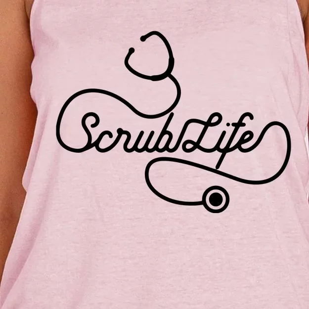 Scrub Life Nurse Doctor Stethoscope Passionate Medical RN Women's Knotted Racerback Tank