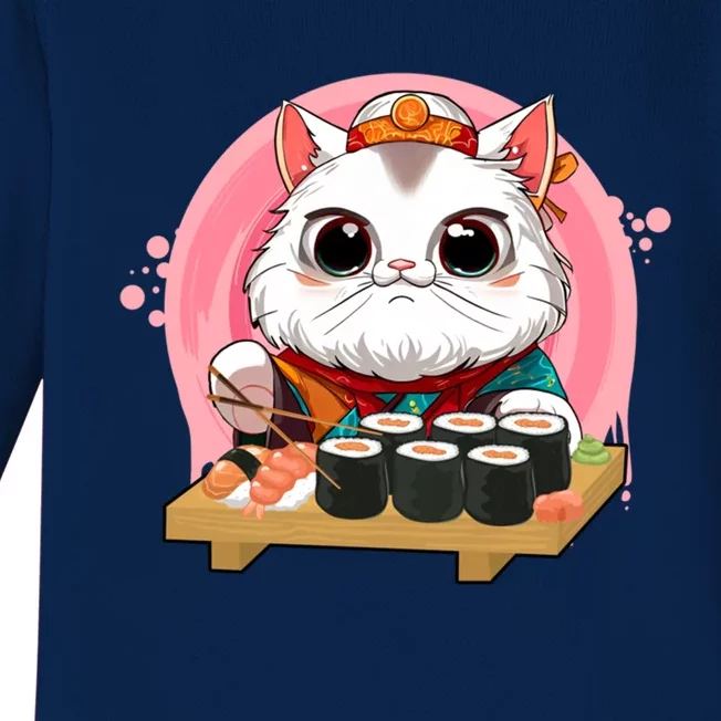 Sushi Lover Neko Cat Lovers Kawaii Anime Cute Sushi Gift Baby Long Sleeve Bodysuit