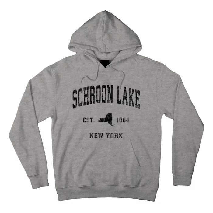 Schroon Lake New York Ny Athletic Black Sports Tall Hoodie