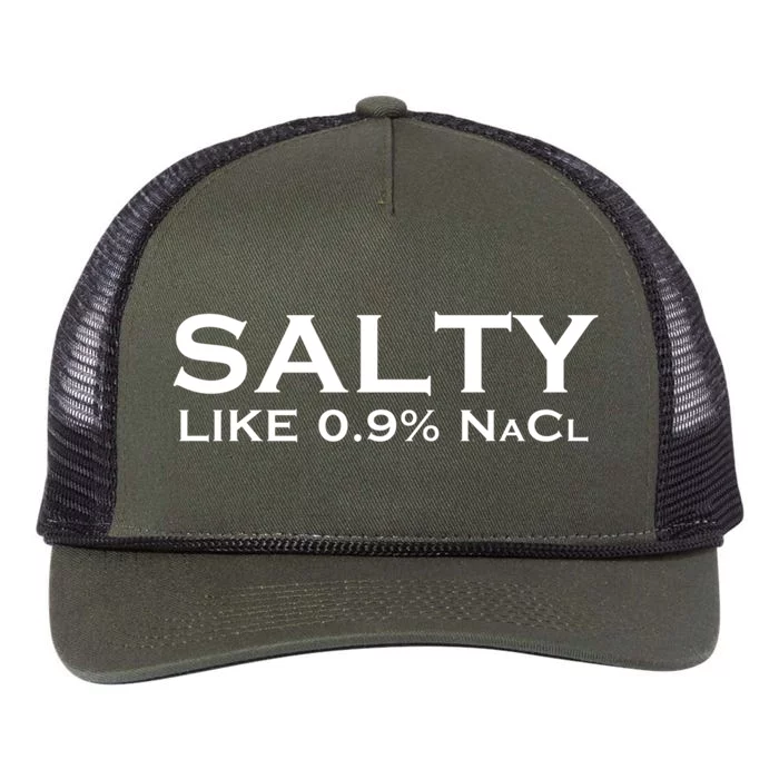 Salty Like Normal Saline 0 9 Nacl Nurse Medical Funny Wear Cool Gift Retro Rope Trucker Hat Cap