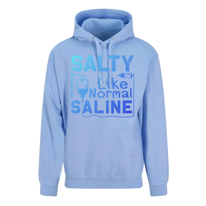 Salty Like Normal Saline Funny Nurse Gift Unisex Surf Hoodie