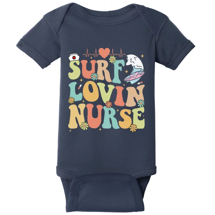 Surf Lovin Nurse Summer Groovy Baby Bodysuit