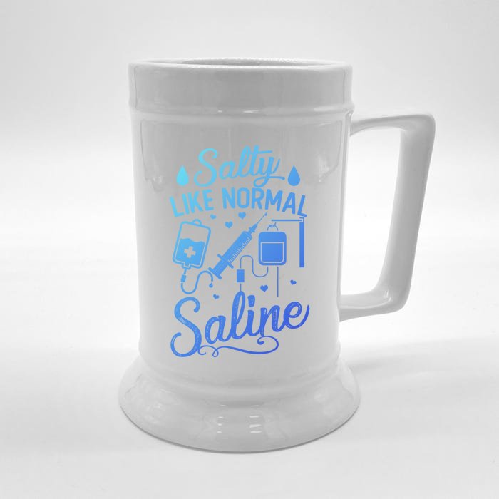 Salty Like Normal Saline Funny Nurse Gift Front & Back Beer Stein