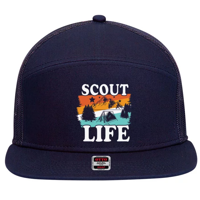 Scout Life Outdoor Adventure Gift Scouts Gift 7 Panel Mesh Trucker Snapback Hat